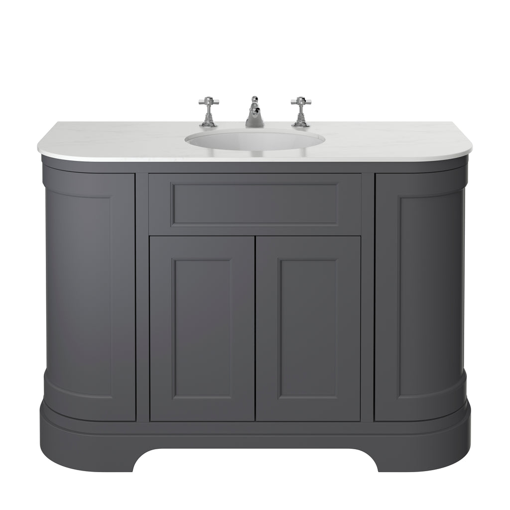 Heritage Wilton Vanity Unit 1200mm Curved Single - Graphite