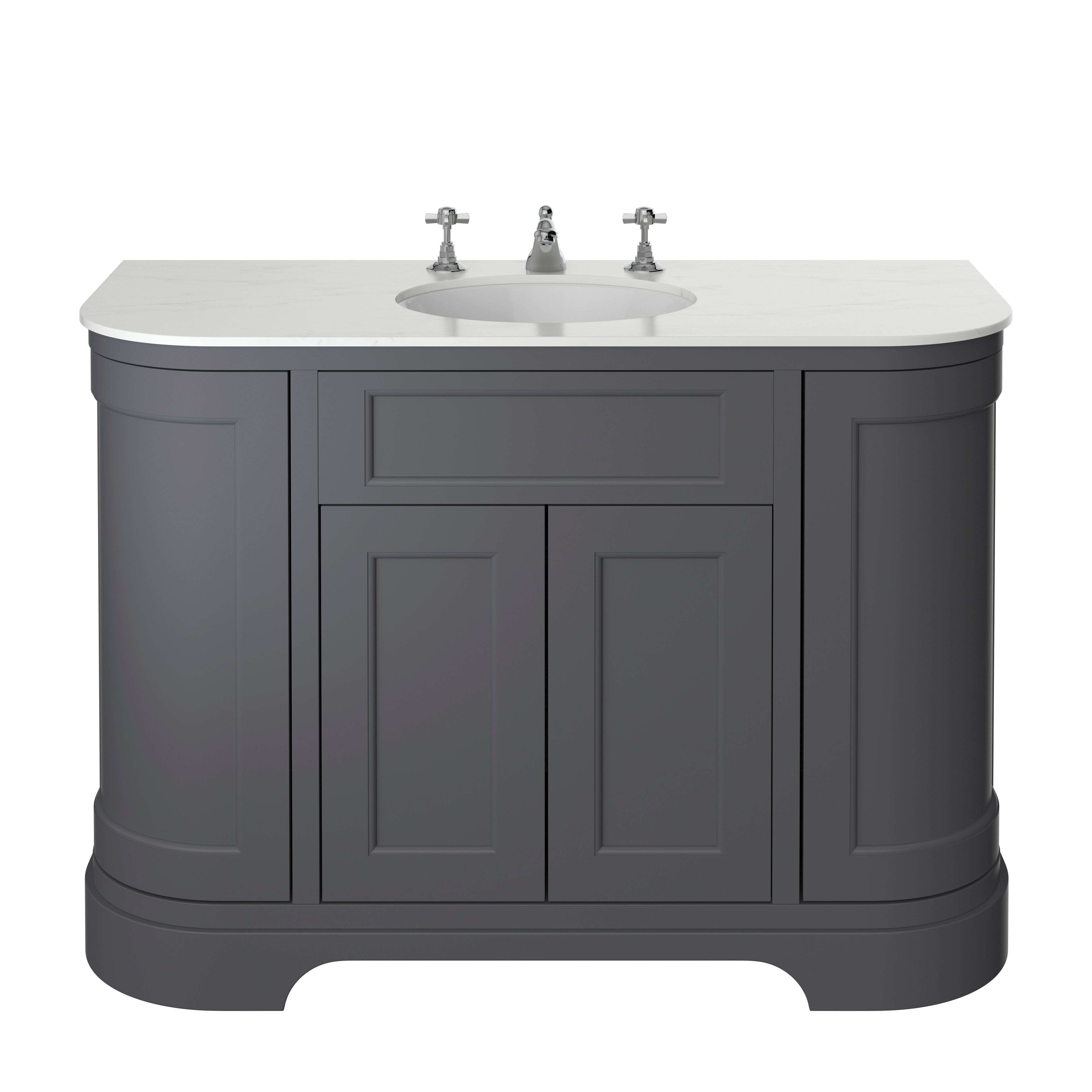 Heritage Wilton Vanity Unit 1200mm Curved Single - Graphite