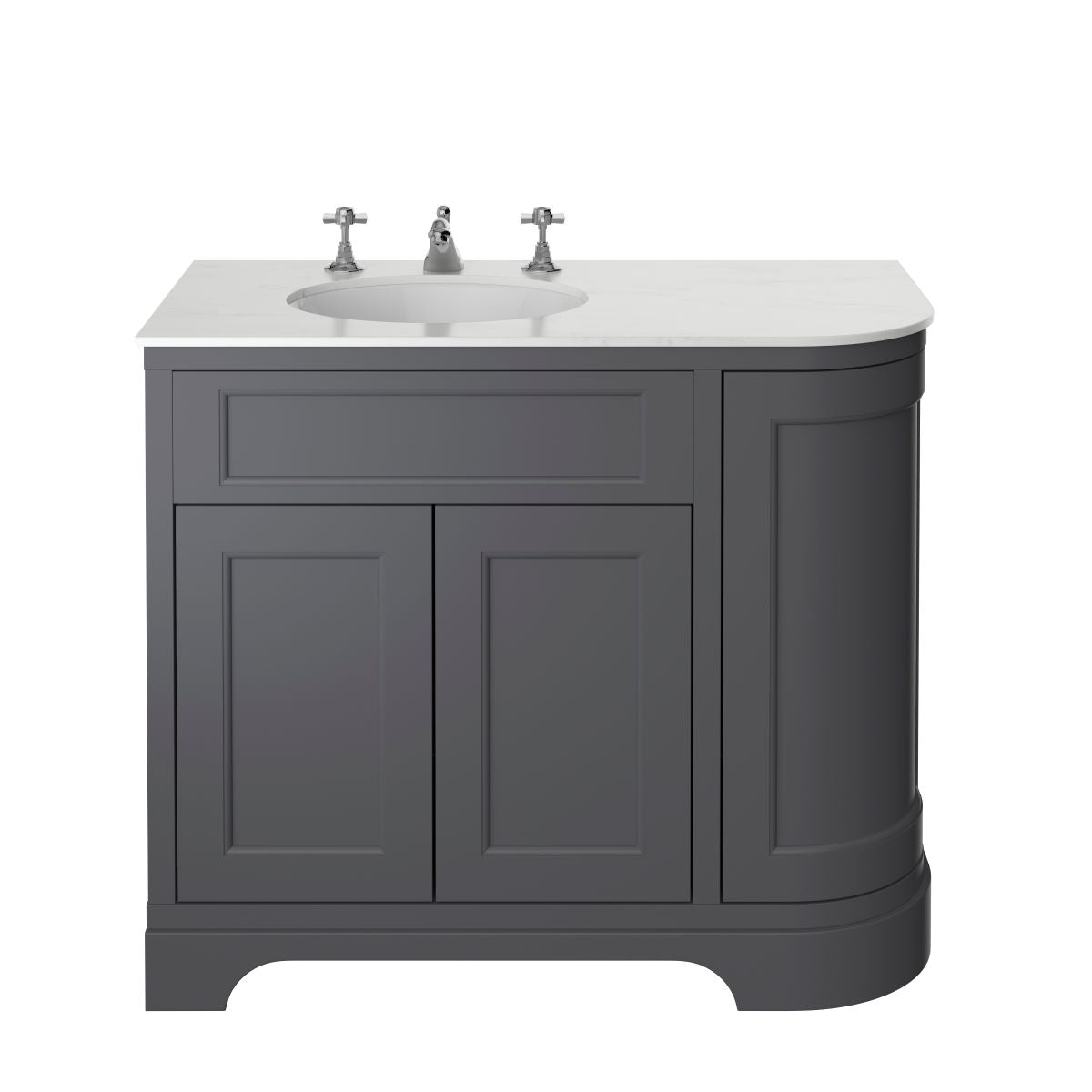 Heritage Wilton Vanity Unit 1000mm Corner LH - Graphite