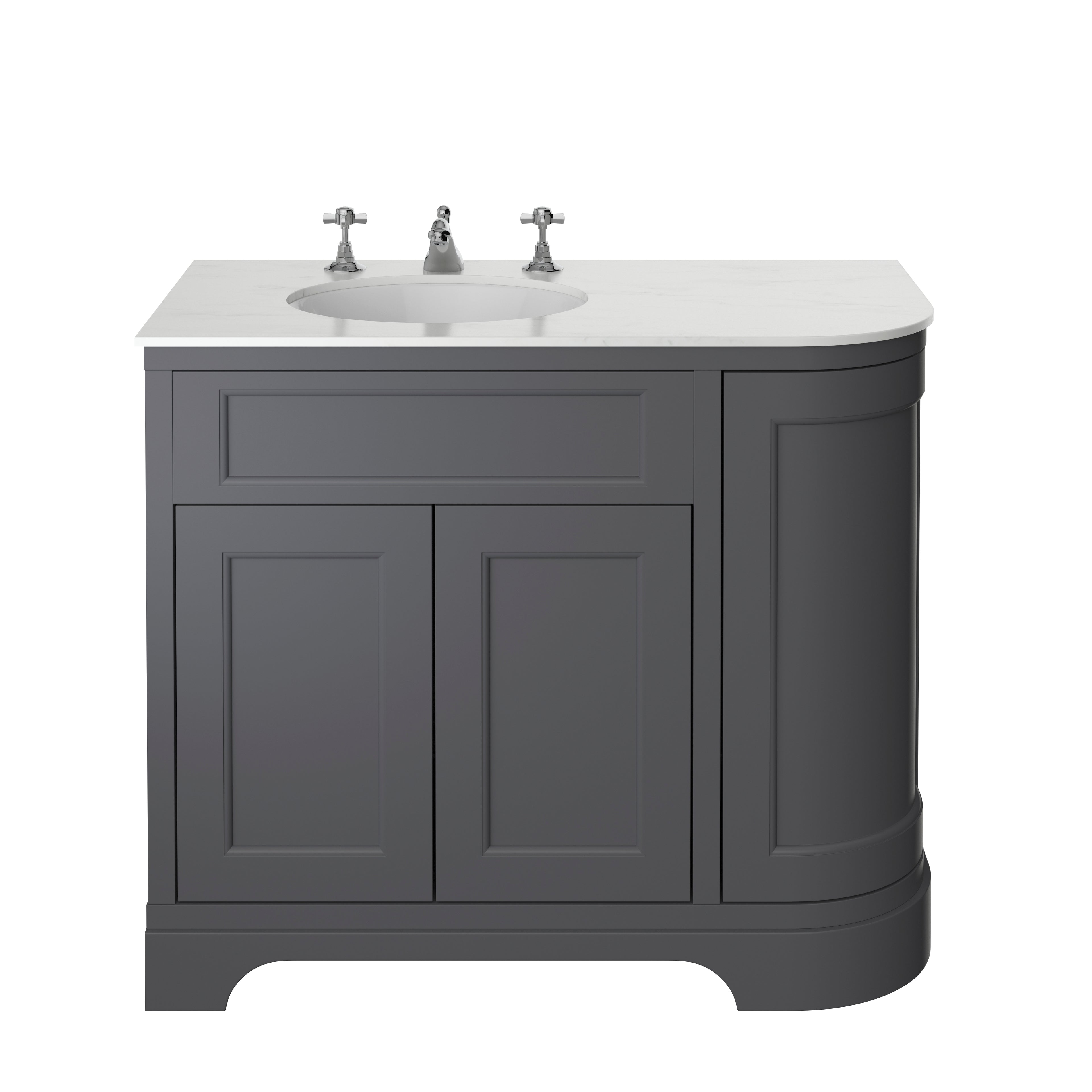 Heritage Wilton Vanity Unit 1000mm Corner LH - Graphite