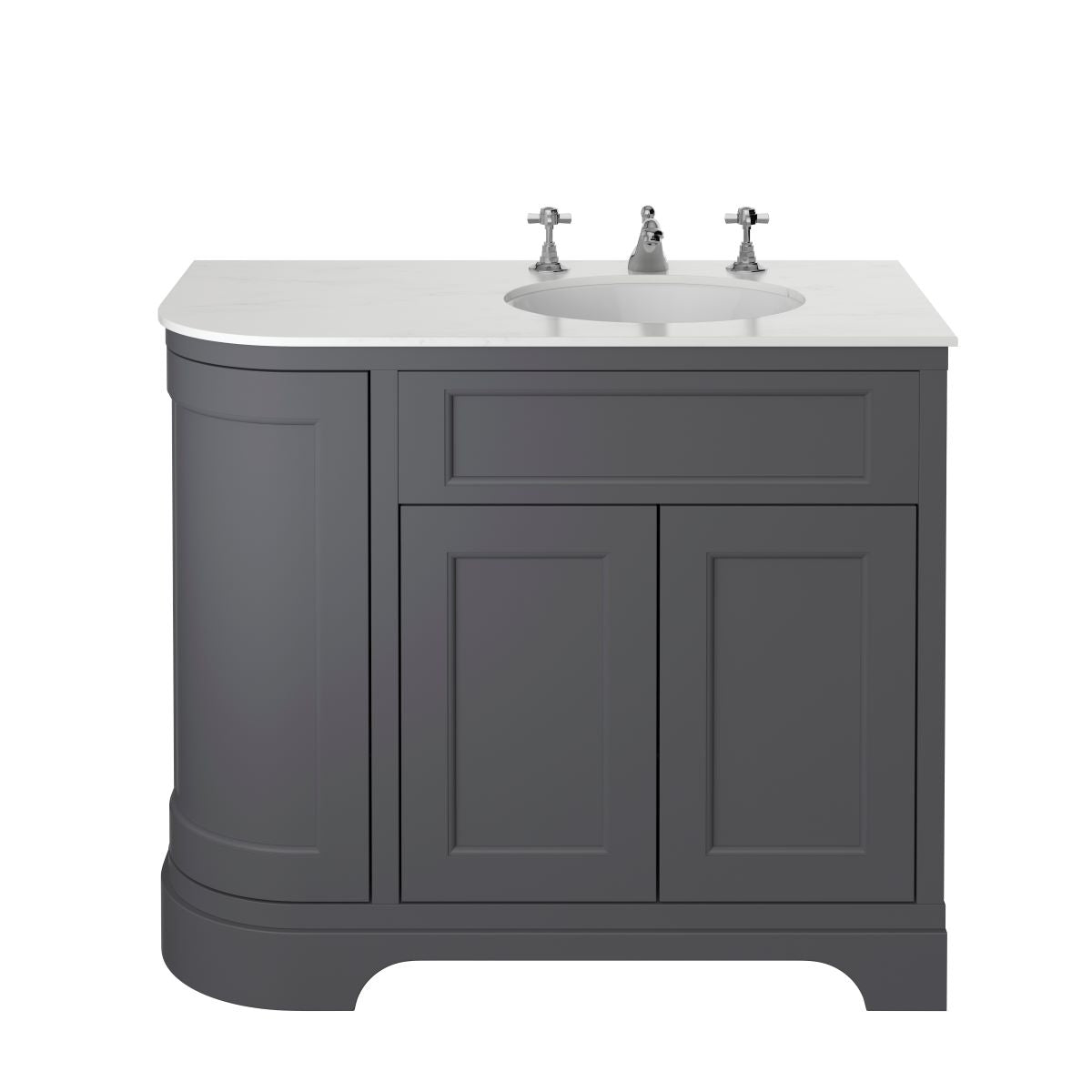Heritage Wilton Vanity Unit 1000mm Corner RH - Graphite