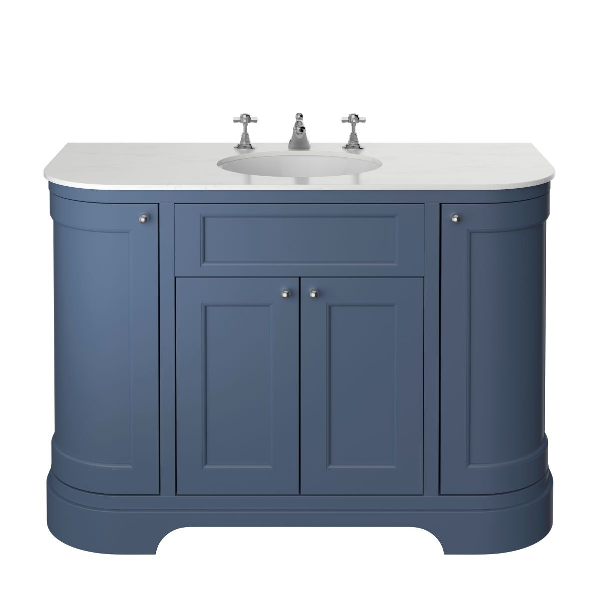 Heritage Wilton Vanity Unit 1200mm Curved Single - Maritime Blue