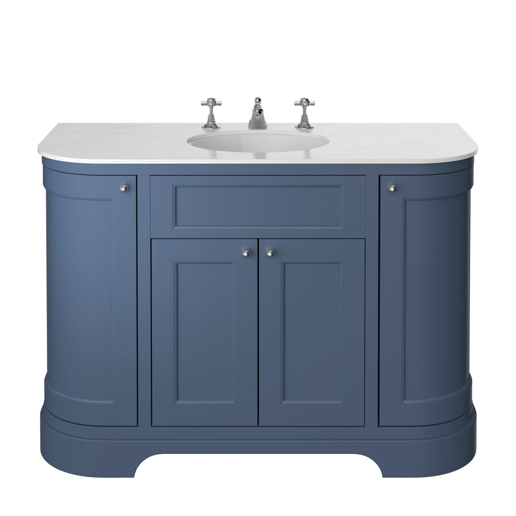 Heritage Wilton Vanity Unit 1200mm Curved Single - Maritime Blue
