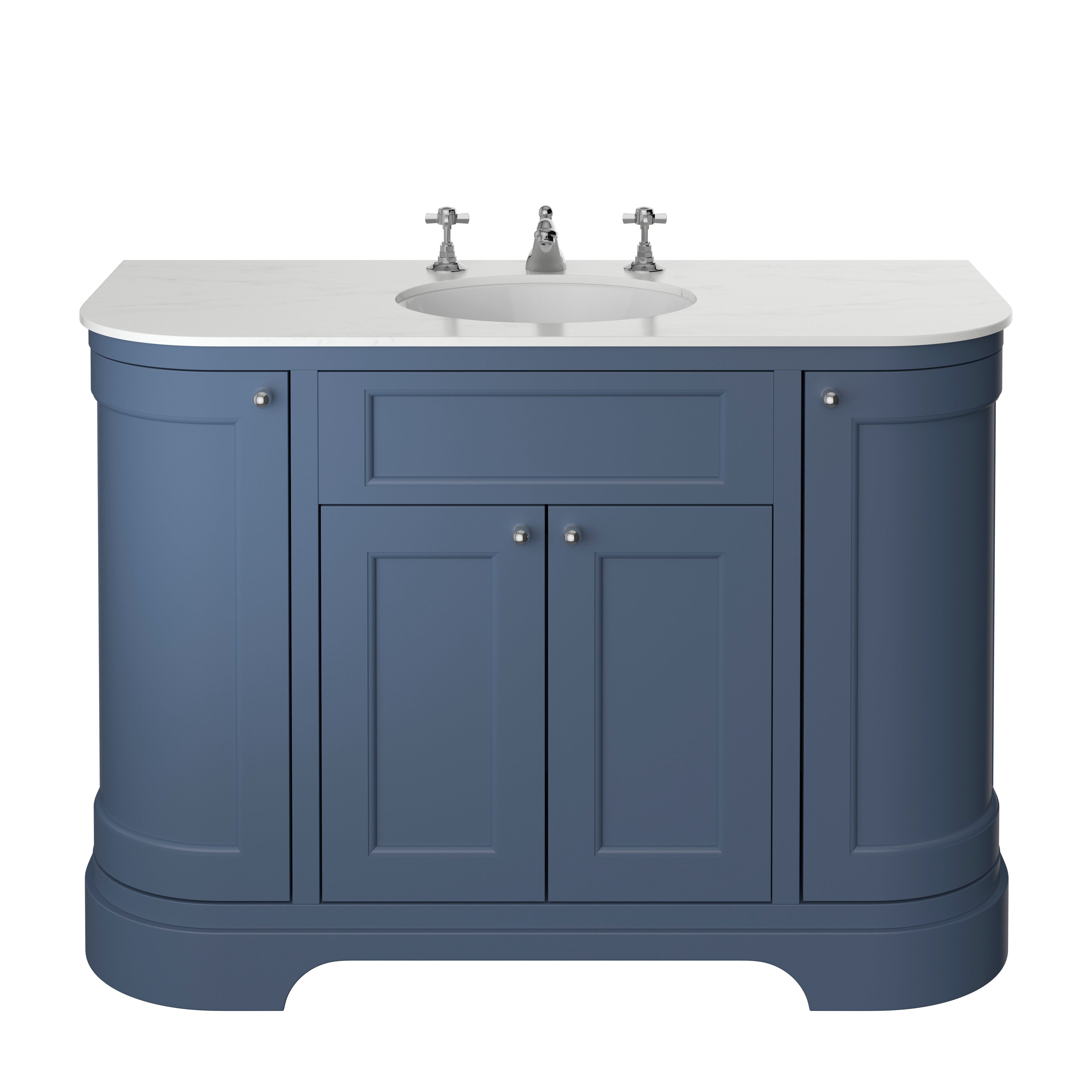 Heritage Wilton Vanity Unit 1200mm Curved Single - Maritime Blue