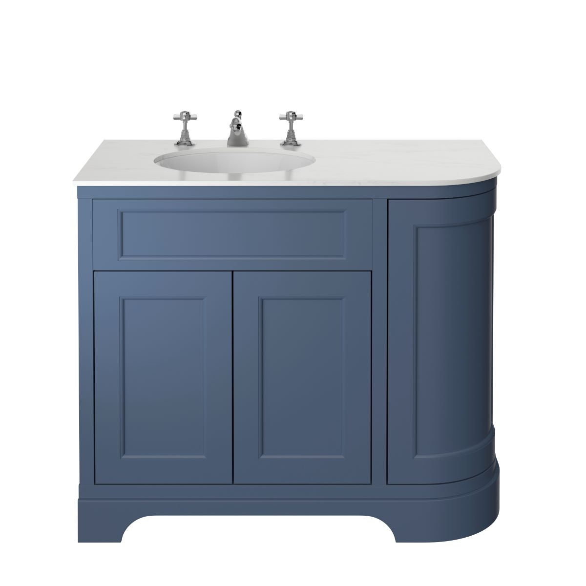 Heritage Wilton Vanity Unit 1000mm Corner LH - Maritime Blue