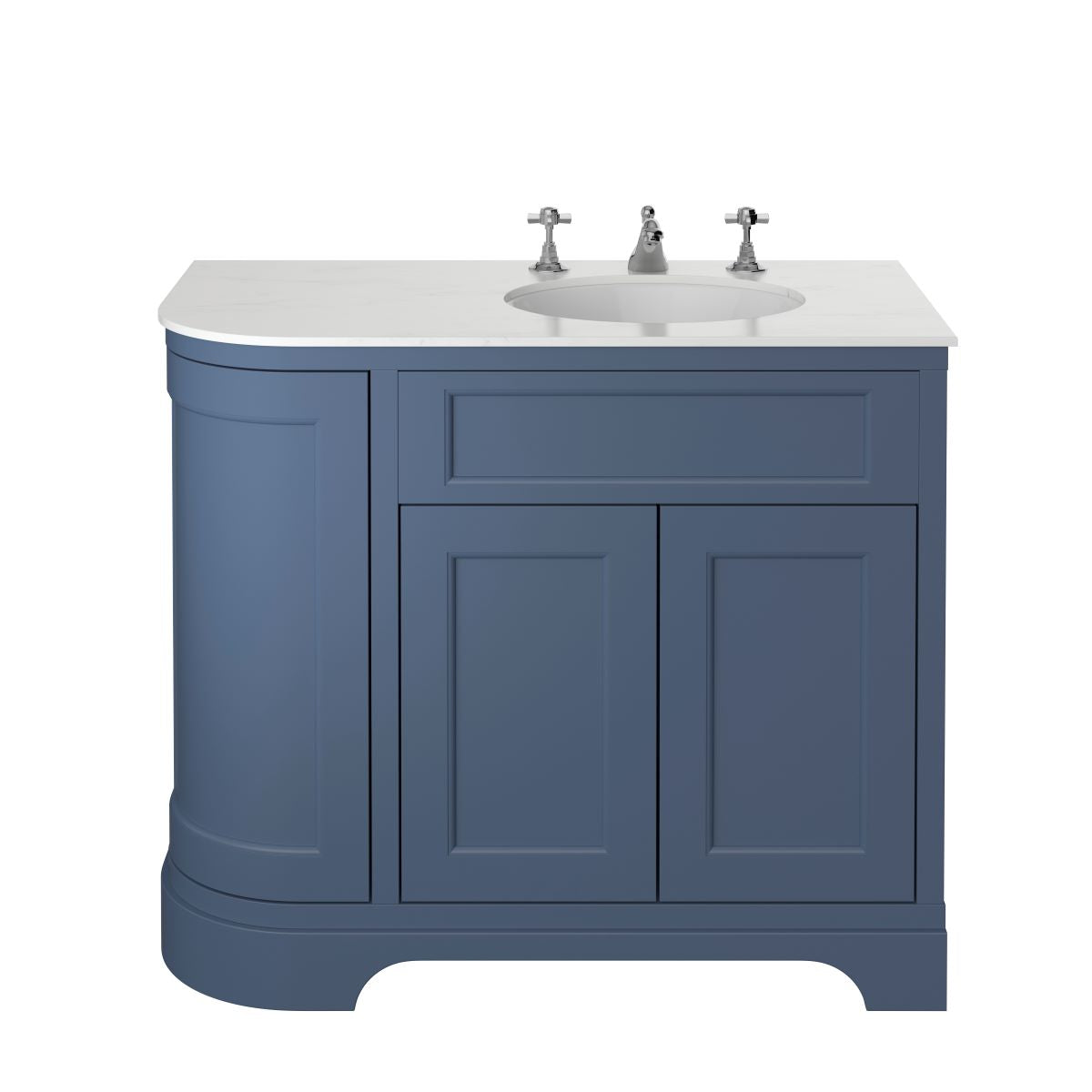 Heritage Wilton Vanity Unit 1000mm Corner RH - Maritime Blue