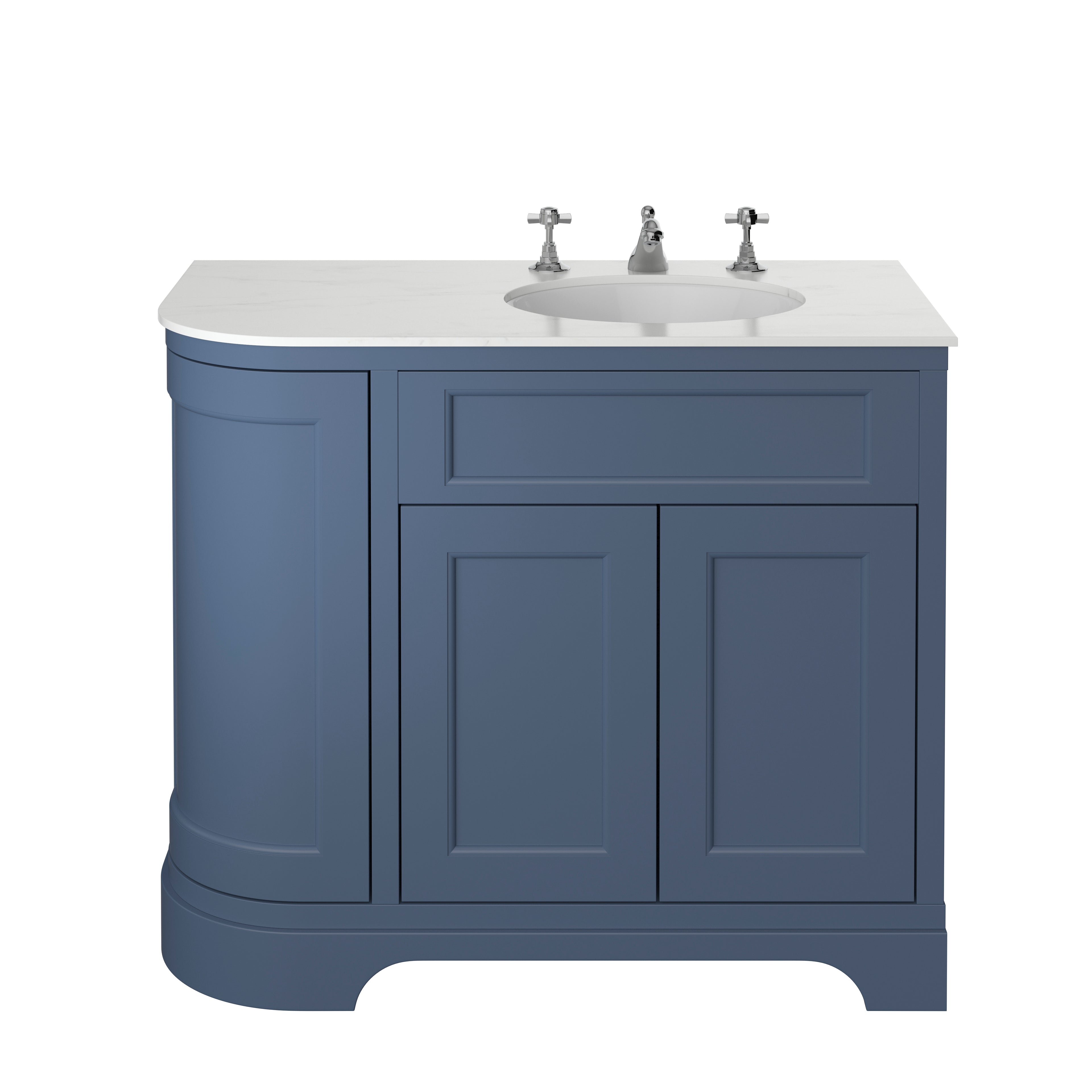 Heritage Wilton Vanity Unit 1000mm Corner RH - Maritime Blue