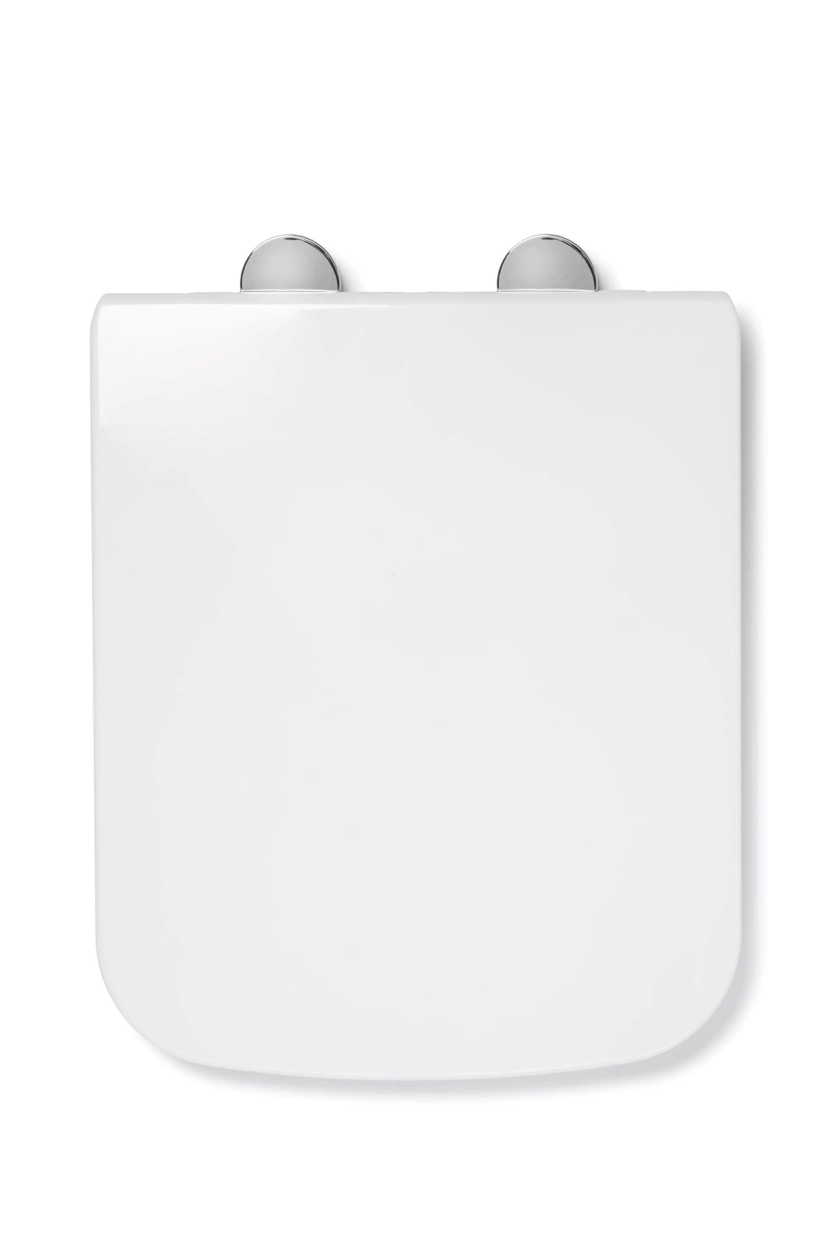 Croydex Leven Square Flexi-Fix Soft Close Quick Release Top Fix Anti-Bacterial White Thermoset Toilet Seat