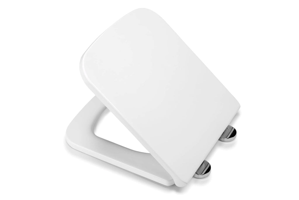 Croydex Leven Square Flexi-Fix Soft Close Quick Release Top Fix Anti-Bacterial White Thermoset Toilet Seat