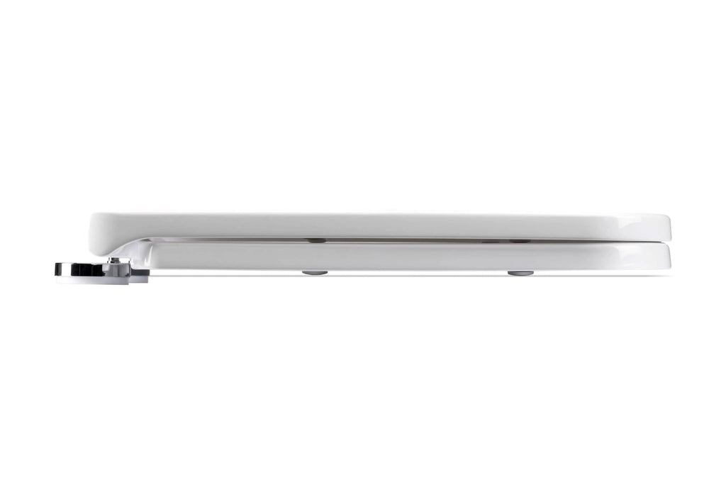 Croydex Leven Square Flexi-Fix Soft Close Quick Release Top Fix Anti-Bacterial White Thermoset Toilet Seat
