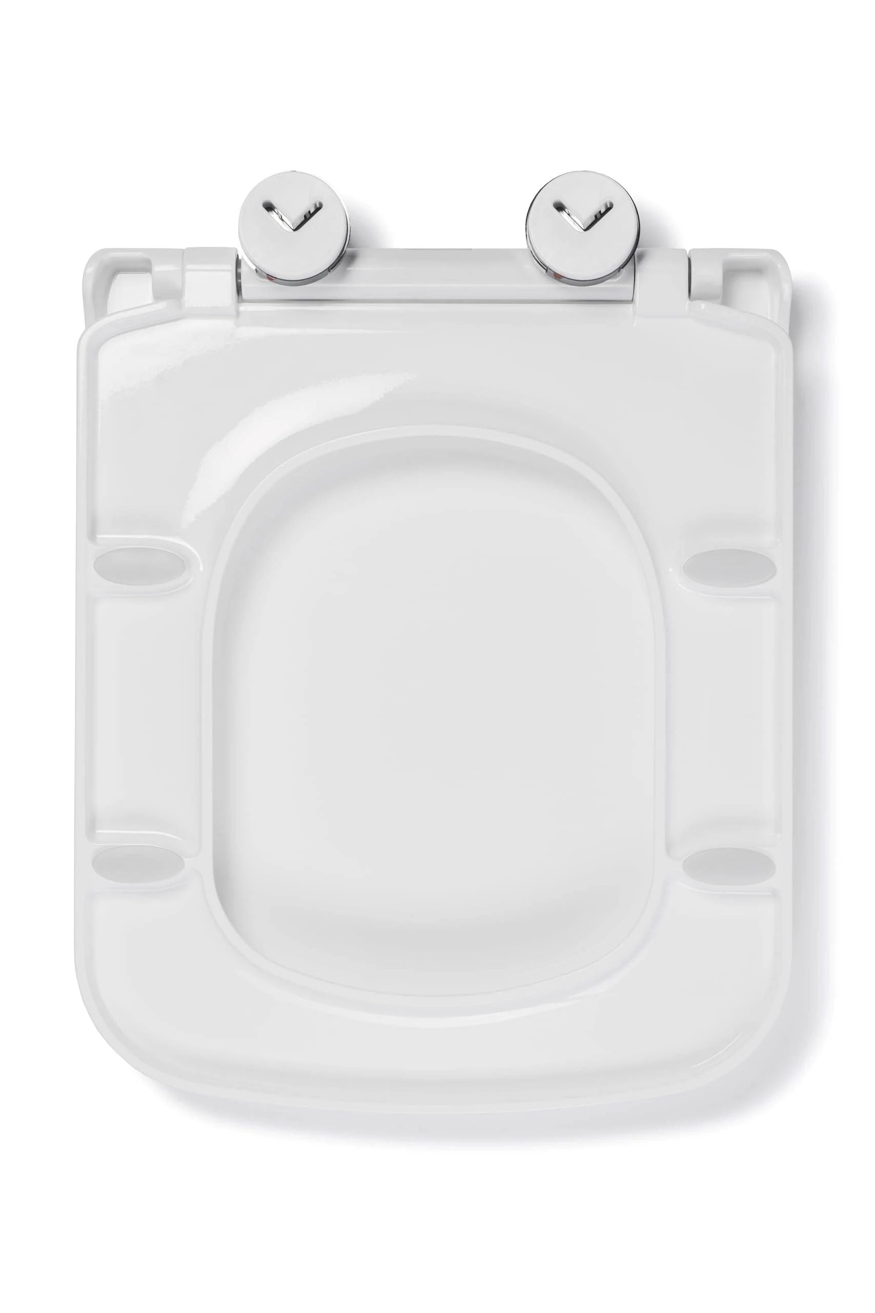 Croydex Leven Square Flexi-Fix Soft Close Quick Release Top Fix Anti-Bacterial White Thermoset Toilet Seat