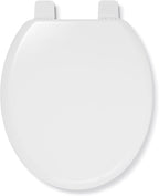 Croydex Abberton Oval Stick 'n Lock Plastic Hinge Anti-Bacterial Top-Fix Moulded Wood Toilet Seat