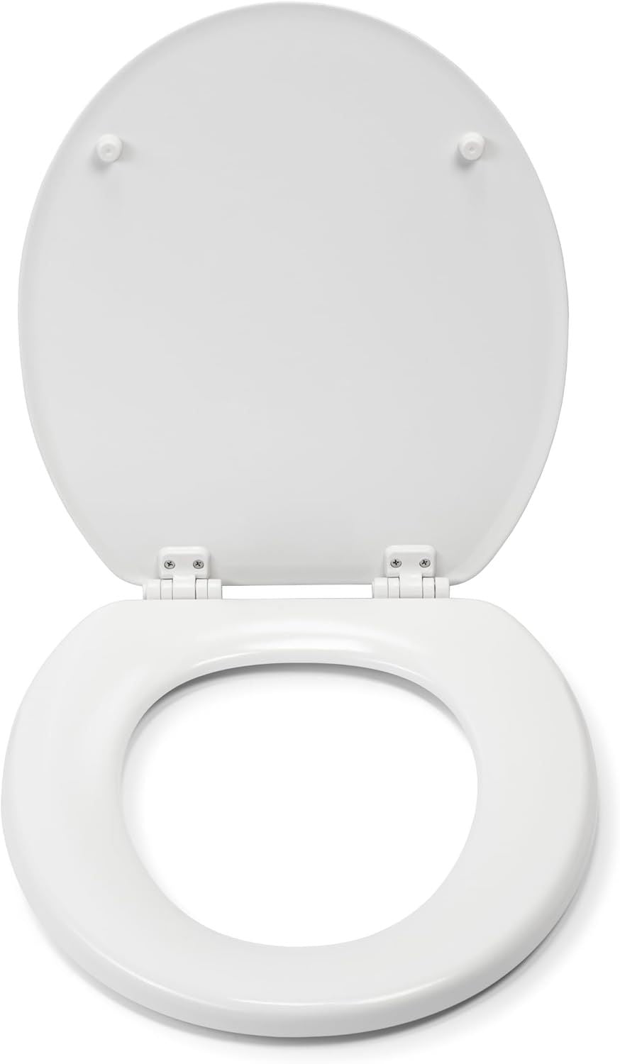 Croydex Abberton Oval Stick 'n Lock Plastic Hinge Anti-Bacterial Top-Fix Moulded Wood Toilet Seat