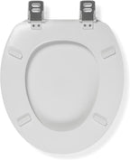 Croydex Abberton Oval Stick 'n Lock Plastic Hinge Anti-Bacterial Top-Fix Moulded Wood Toilet Seat
