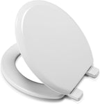 Croydex Abberton Oval Stick 'n Lock Plastic Hinge Anti-Bacterial Top-Fix Moulded Wood Toilet Seat