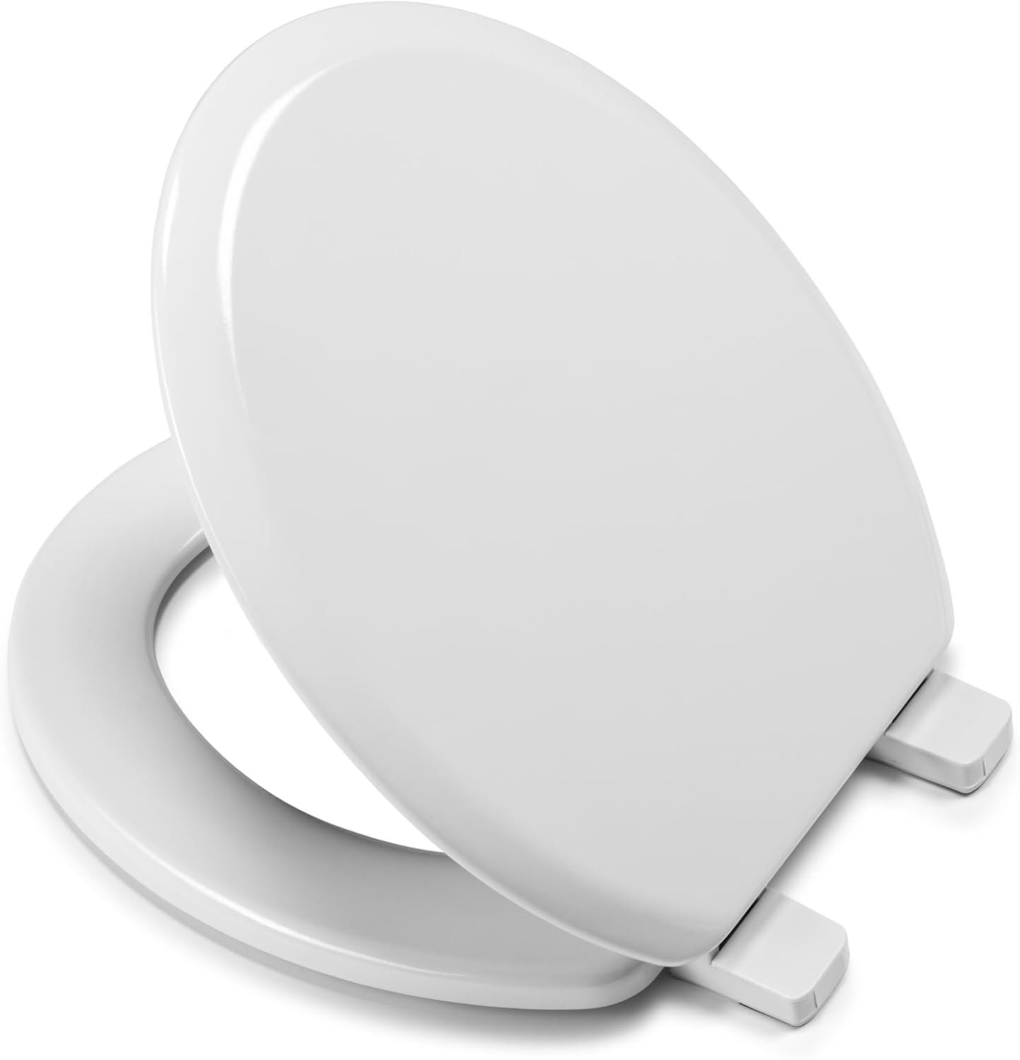 Croydex Abberton Oval Stick 'n Lock Plastic Hinge Anti-Bacterial Top-Fix Moulded Wood Toilet Seat