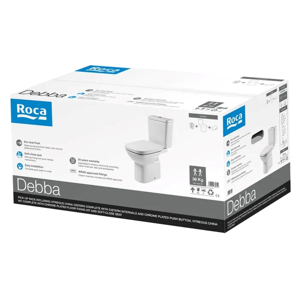 Roca Debba Close Coupled Toilet Pick Up Pack White