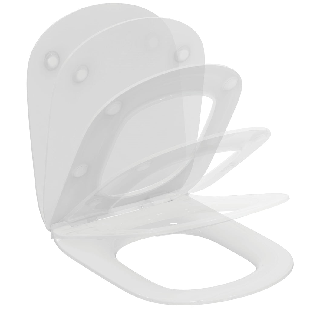 Ideal Standard Tesi slow close slim toilet seat and cover, with quick release, white