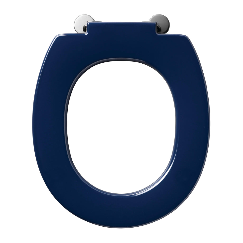 Armitage Shanks Contour 21 toilet seat only with top fixing hinges and retaining buffers, blue.