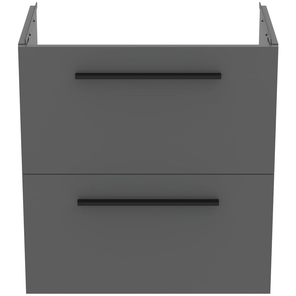 Ideal Standard i.Life S Wall Hung 2 Drawers Vanity Unit 600(W)mm Quartz Grey Matt