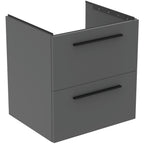 Ideal Standard i.Life B 600mm Wall Hung Vanity Unit With 2 Drawers Matt Quartz Grey