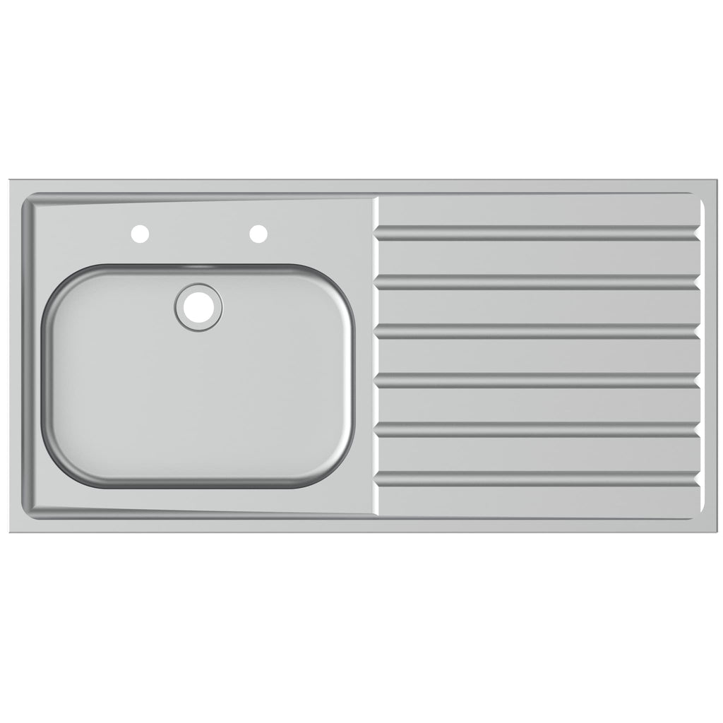 Armitage Shanks DOON | Sink 1200x600x340 mm in stainless steel finish, 2 tap holes