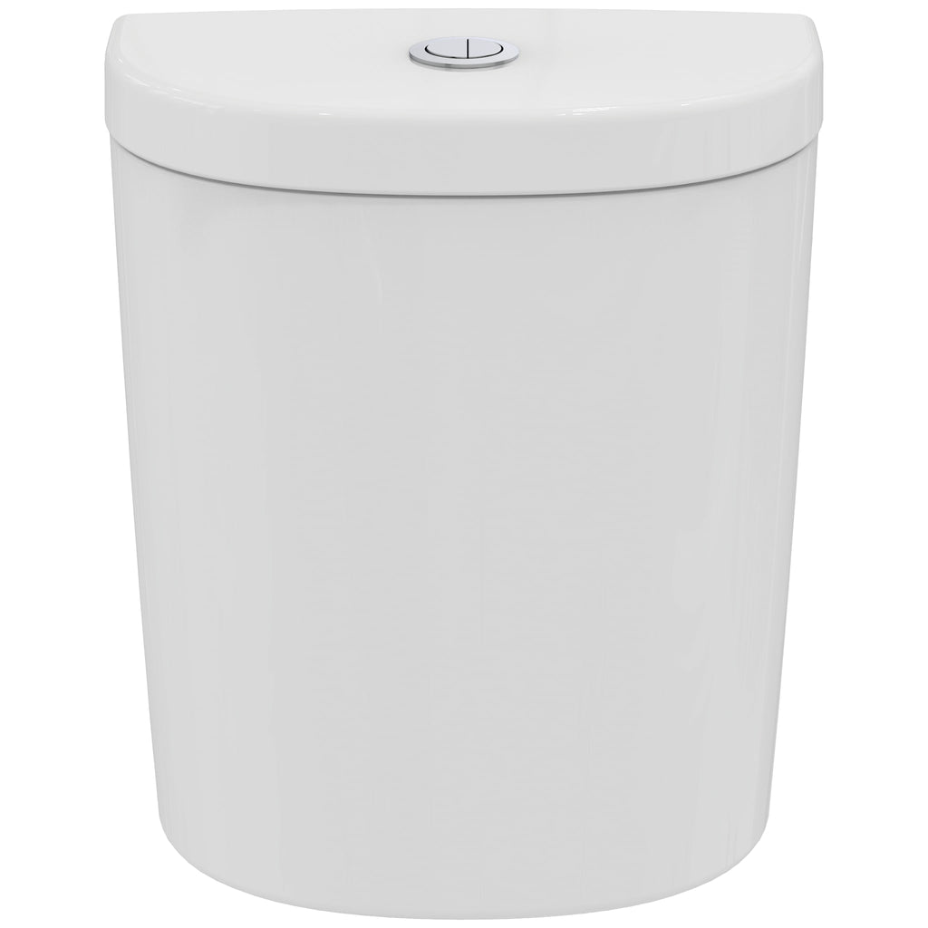 Ideal Standard Concept Arc close coupled 6/4 litre cistern, dual flush push button valve, bottom supply and interl overflow