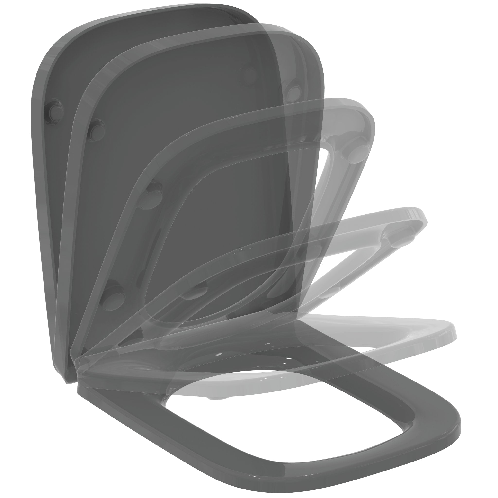 Ideal Standard i.Life B toilet seat and cover, slow close, Gloss Grey