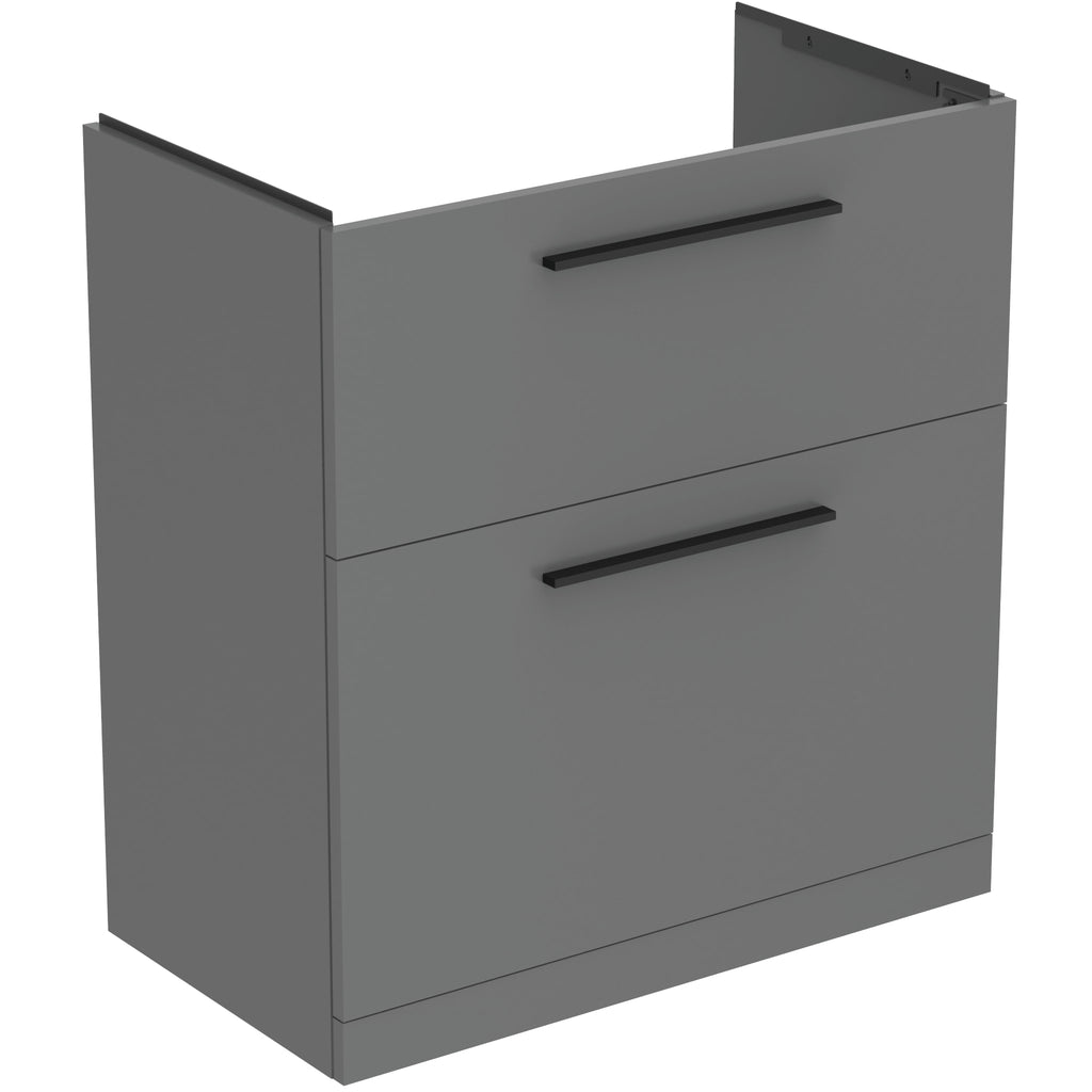 Ideal Standard i.Life A Floor Standing Vanity Unit 800W x 440mmD 2 Drawers Quartz Grey Matt