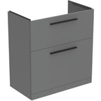 Ideal Standard i.Life A Floor Standing Vanity Unit 800W x 440mmD 2 Drawers Quartz Grey Matt