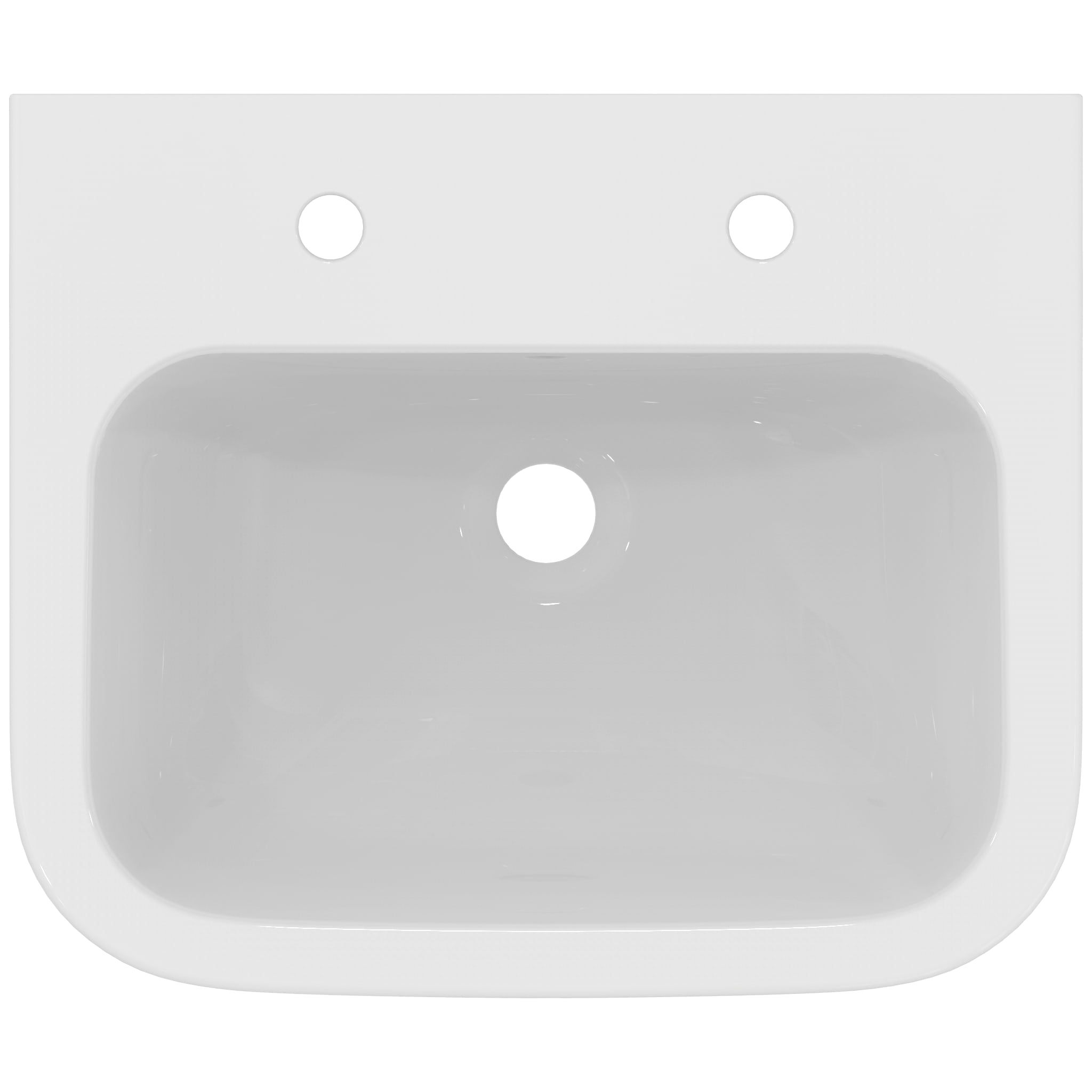 Armitage Shanks Portman 21 50cm 2 tapholes washbasin with overflow and chainstay hole.