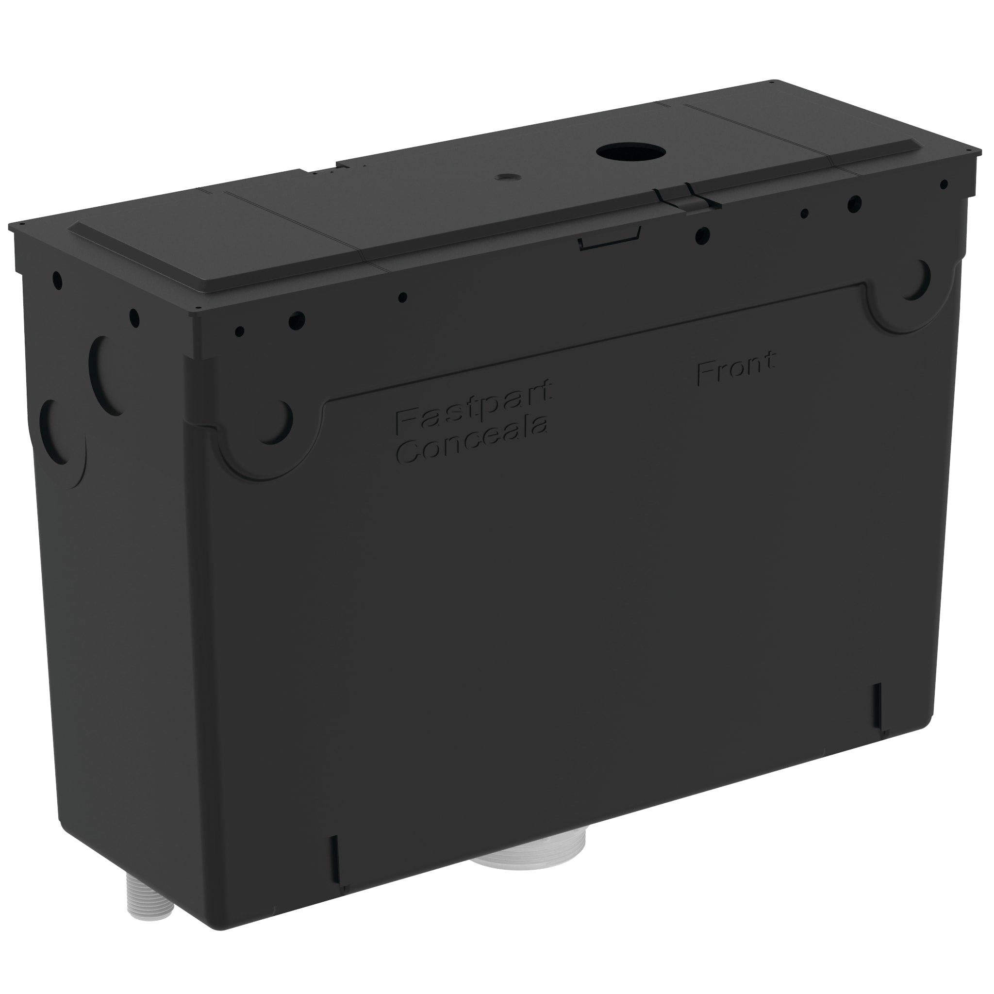 Armitage Shanks conceala 2 delay fill 4.5 litre cistern with single flush valve, bottom supply, internal overflow and alternative height plastic flushbends.