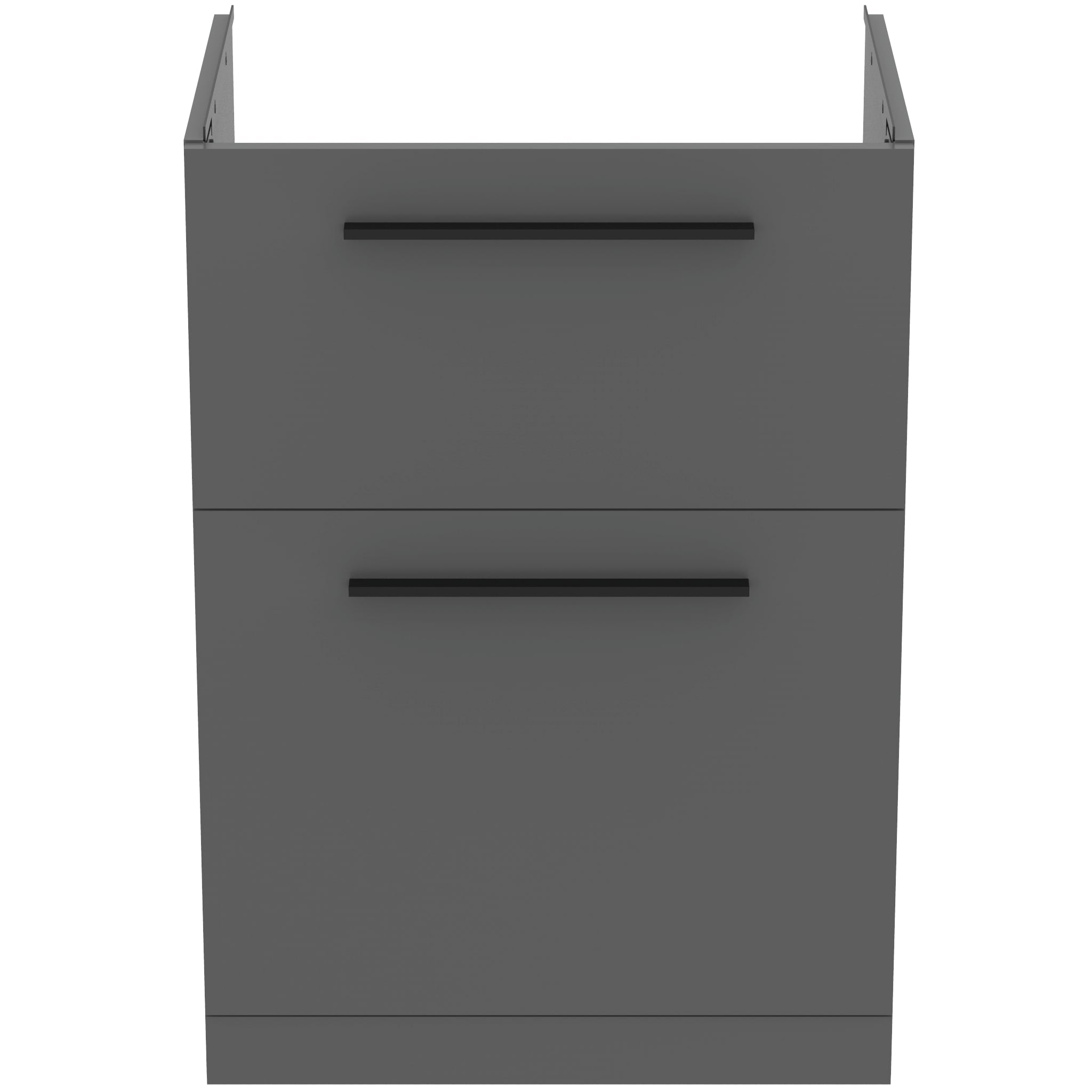 Ideal Standard i.Life A 60cm floor standing vanity unit with 2 drawers (separate handles required), quartz grey matt