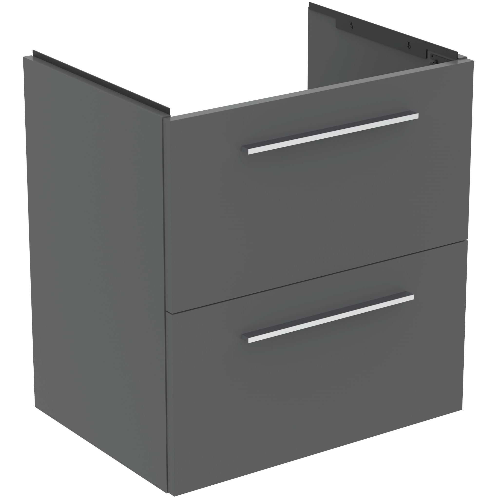 Ideal Standard i.Life A 600mm Wall Hung Vanity Unit With 2 Drawers (Separate Handles Required), Matt Quartz Grey