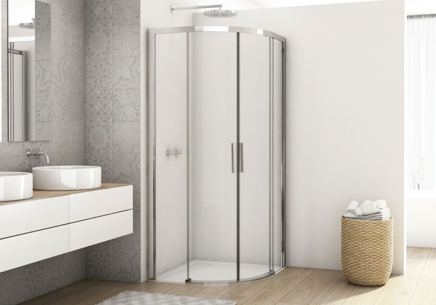 Kudos Showers Divera Quadrant Sliding Double Door 1000mm Chrome