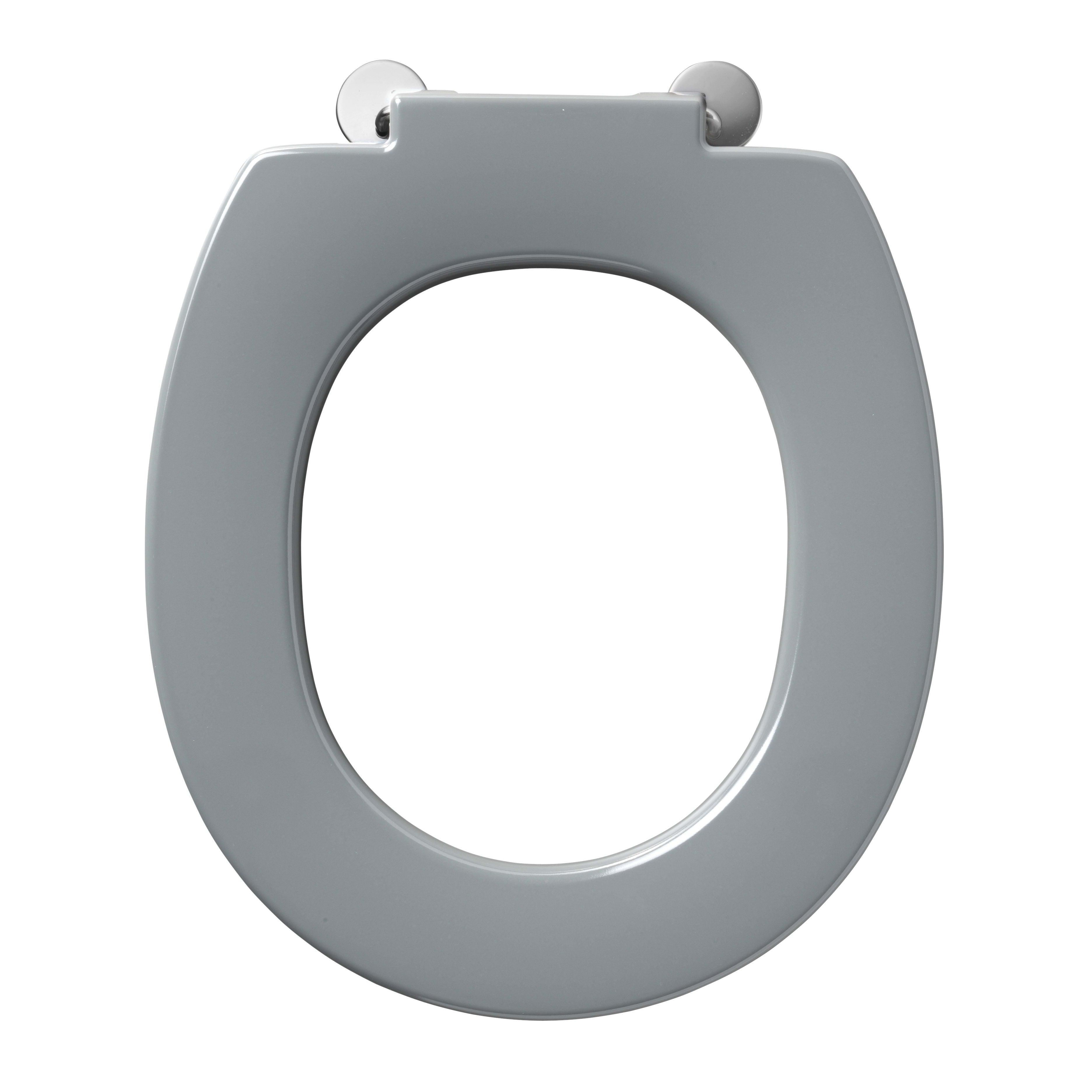 Armitage Shanks Contour 21 toilet seat only with top fixing hinges and retaining buffers, grey