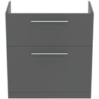 Ideal Standard i.Life A Floor Standing Vanity Unit 800W x 440mmD 2 Drawers Quartz Grey Matt