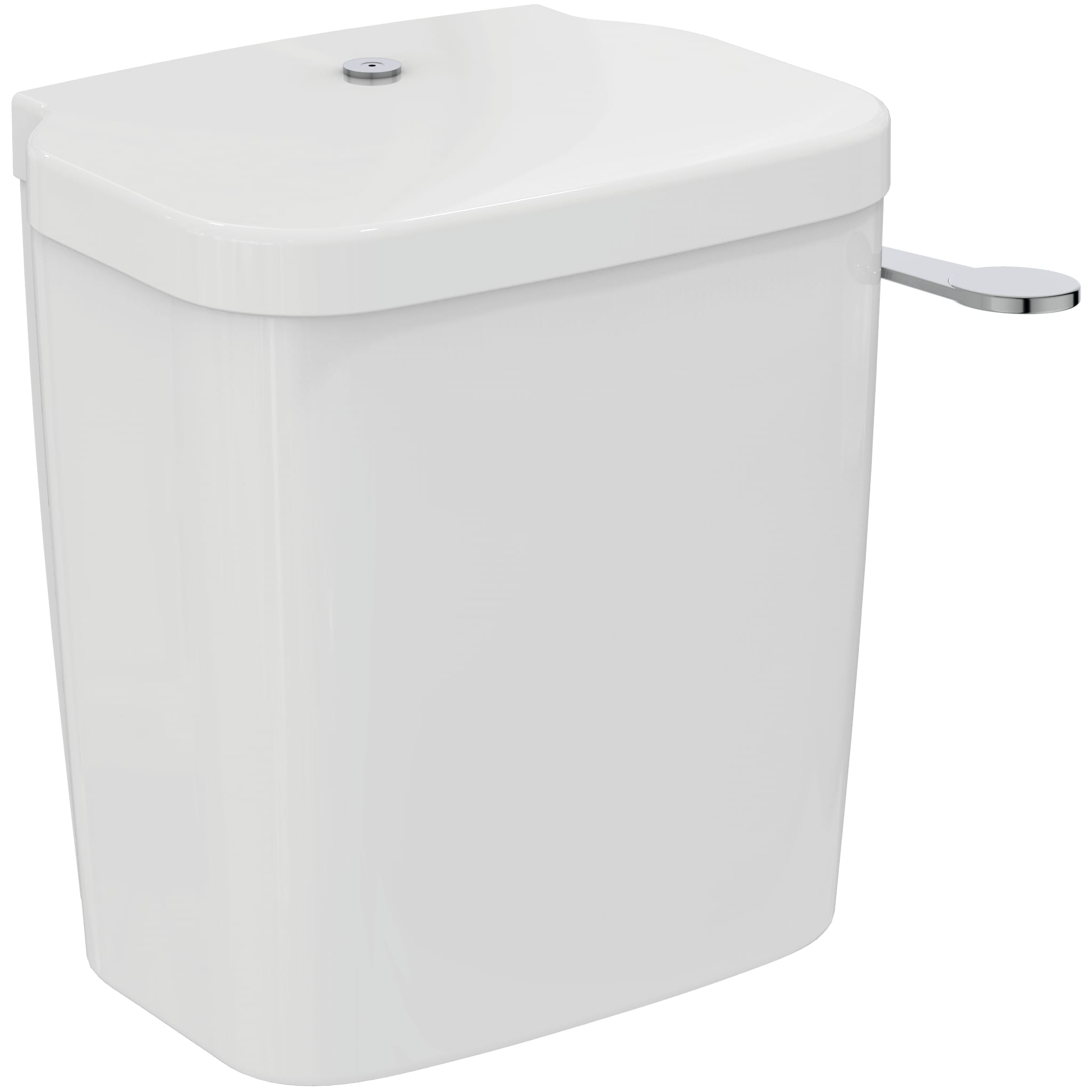 Armitage Shanks Contour 21 close coupled 4.5 litre delay fill single flush syphon cistern for 75cm projection bowl, bottom supply, interl overflow with spatula lever (reversible) and secure cover fastener.