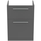 Ideal Standard i.Life A 60cm floor standing vanity unit with 2 drawers (separate handles required), quartz grey matt