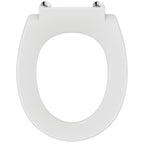 Armitage Shanks Contour 21 toilet seat only with bottom fix hinges for 305mm high toilet bowls, white.