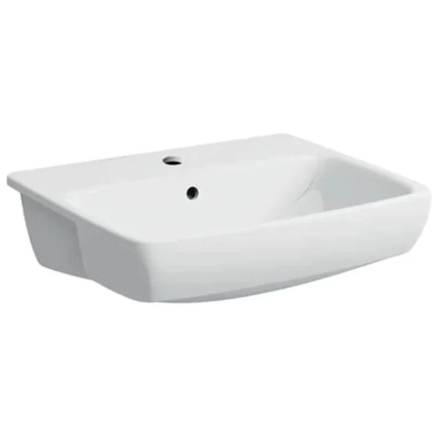 Geberit Selnova Square 1 Taphole 550mm Semi Recessed Washbasin Whtie 501.467.00.7