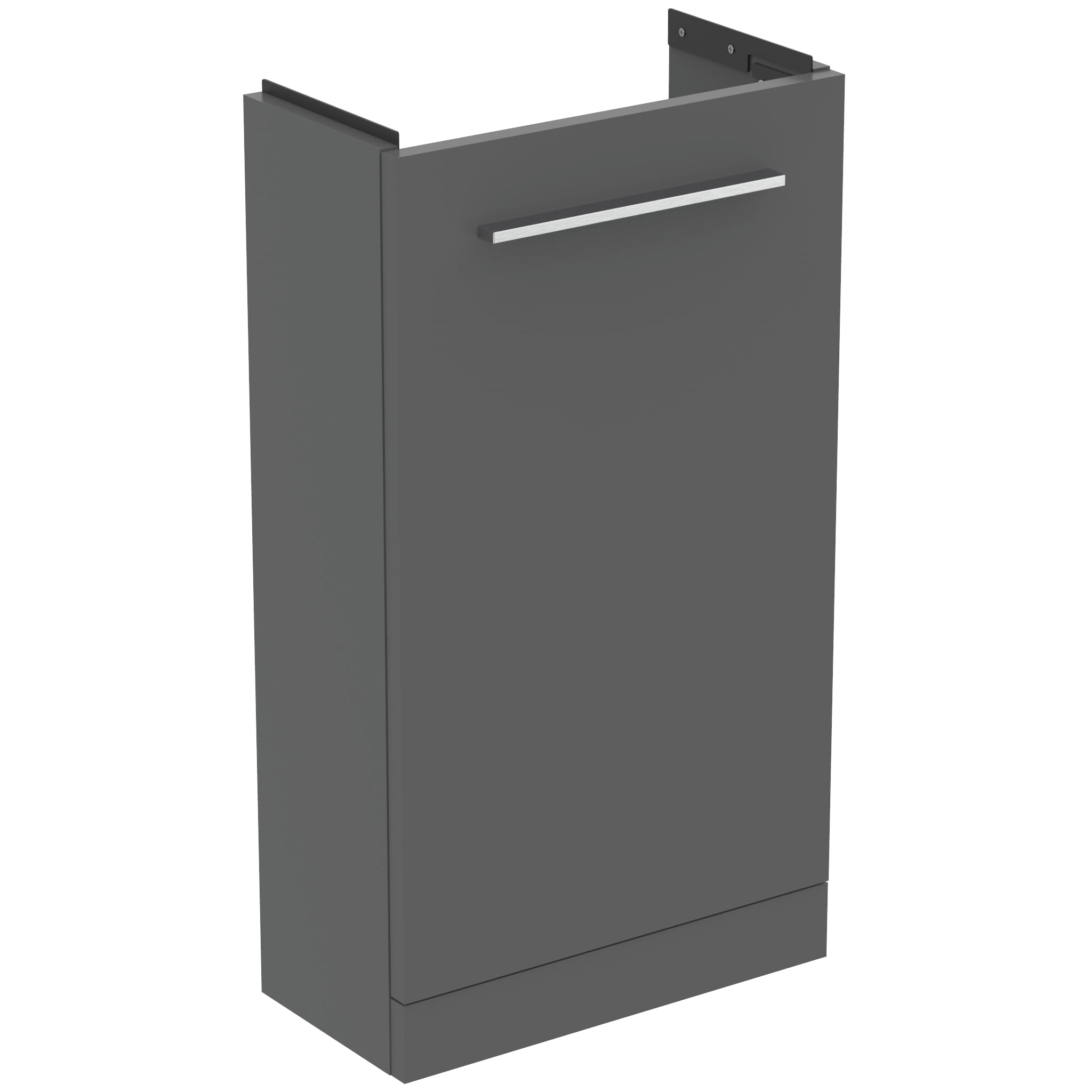 Ideal Standard i.Life S Cloakroom Floor Standing 1 Door Vanity Unit 410(W) x 205(D) x 740(H)mm with Basin and Matt Black Handle Matt Quartz Grey Finish