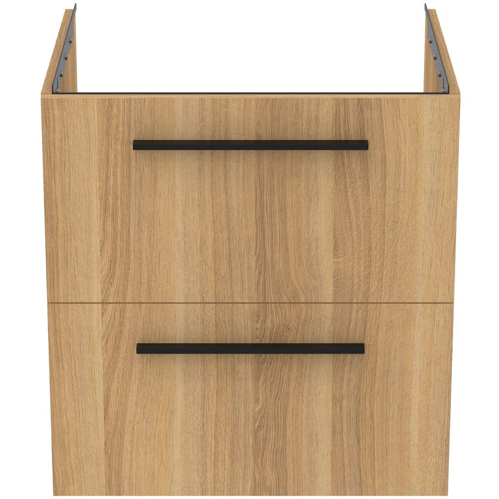 Ideal Standard i.Life B 60cm wall hung vanity unit with 2 drawers, natural oak