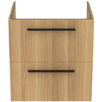 Ideal Standard i.Life B 60cm wall hung vanity unit with 2 drawers, natural oak