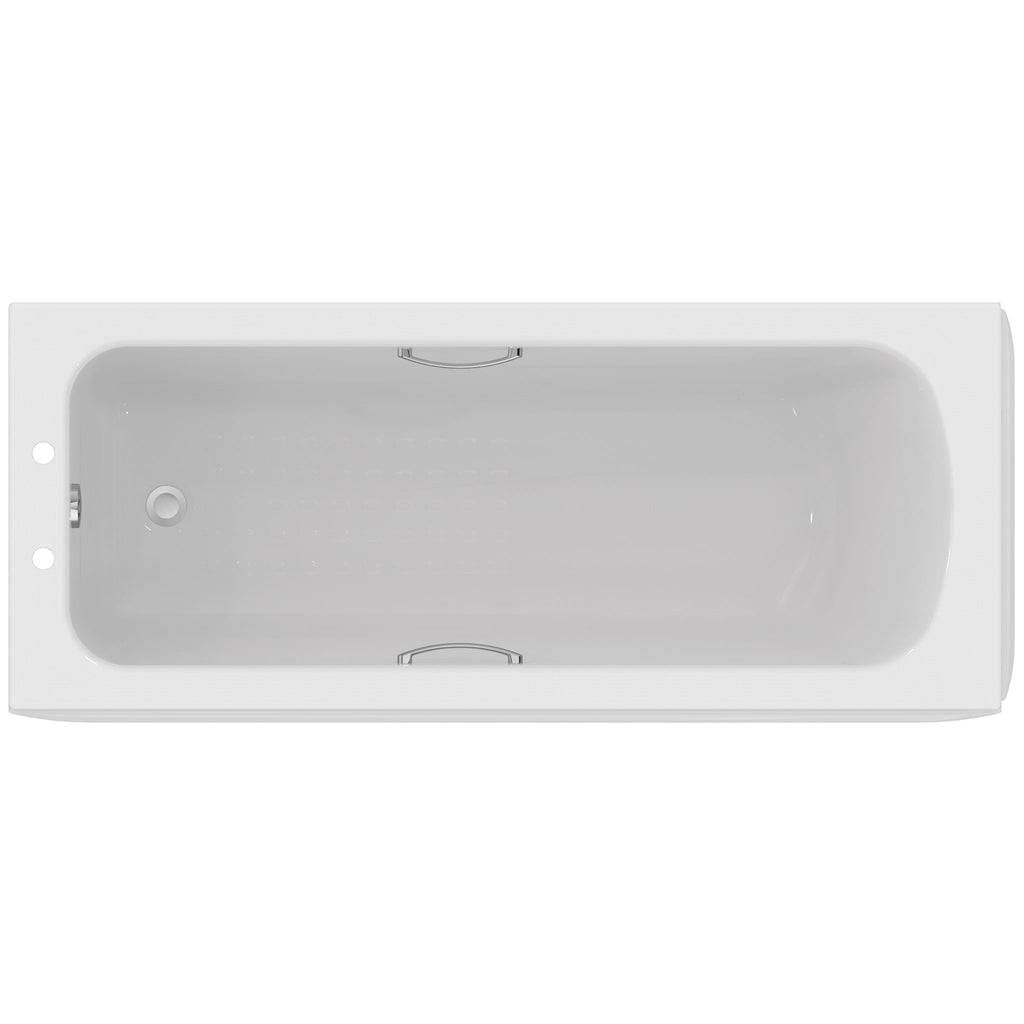 Armitage Shanks Sandringham 21 170cm x 70cm 2 taphole bath with chrome plated handgrips and tread pattern.