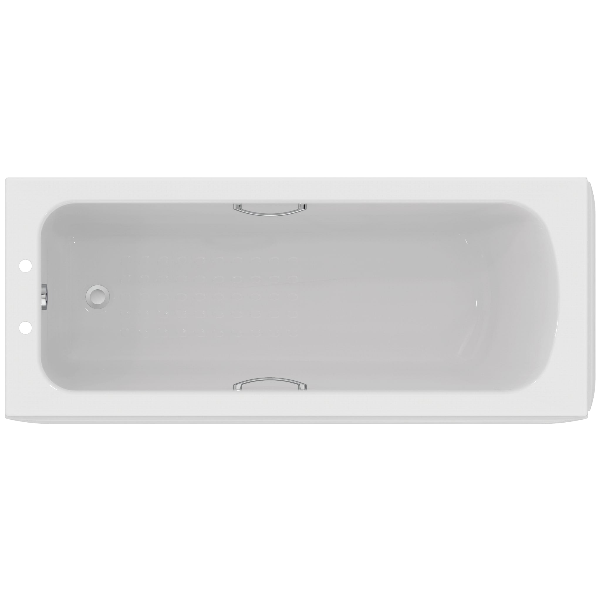 Armitage Shanks Sandringham 21 170cm x 70cm 2 taphole bath with chrome plated handgrips and tread pattern.