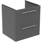 Ideal Standard i.Life B 600mm Wall Hung Vanity Unit With 2 Drawers Matt Quartz Grey
