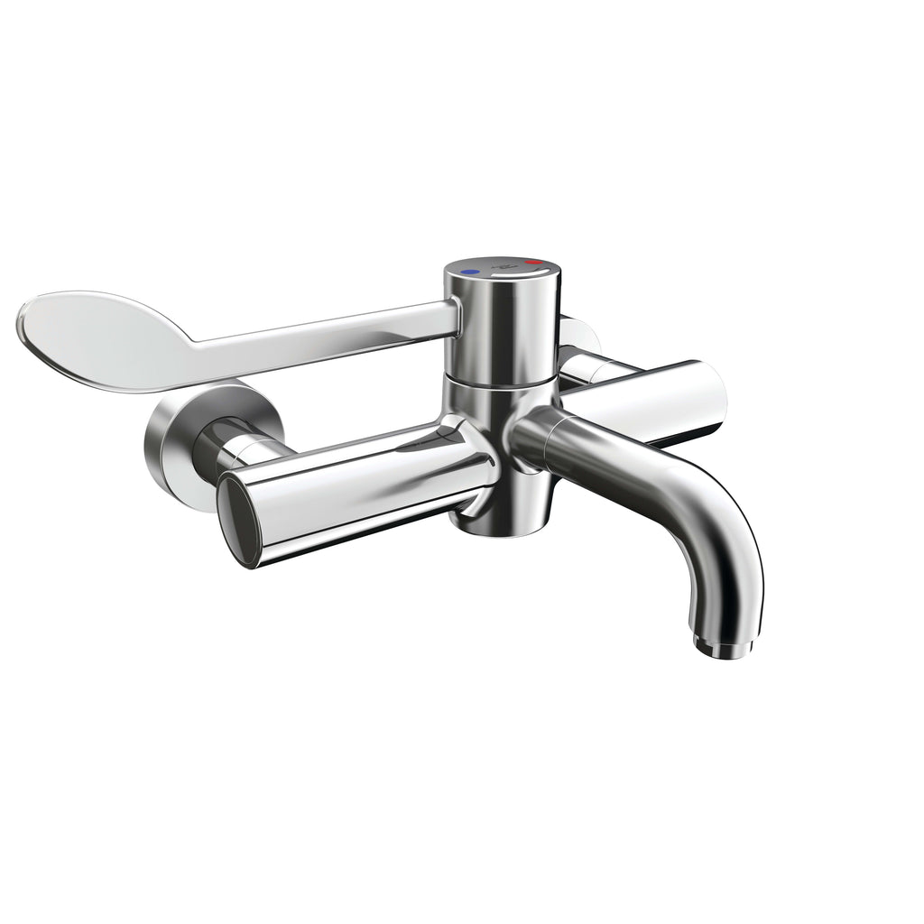 Armitage Shanks Markwik 21+ panel mounted thermostatic basin mixer, single sequential lever, demountable with detachable spout.