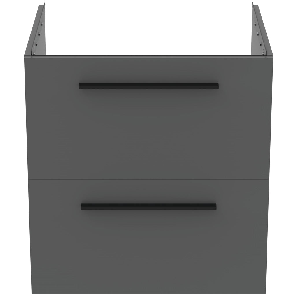 Ideal Standard i.Life B 600mm Wall Hung Vanity Unit With 2 Drawers Matt Quartz Grey
