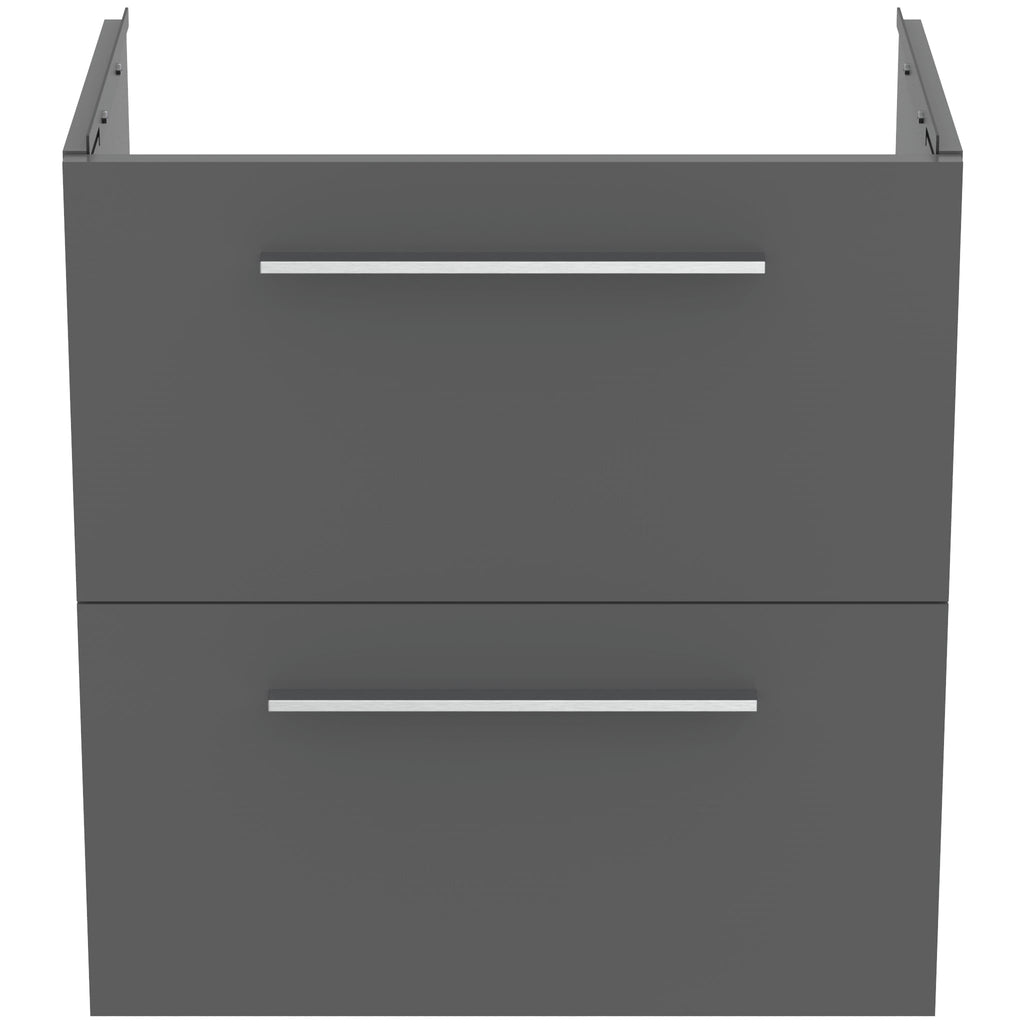 Ideal Standard i.Life S Wall Hung 2 Drawers Vanity Unit 600(W)mm Quartz Grey Matt